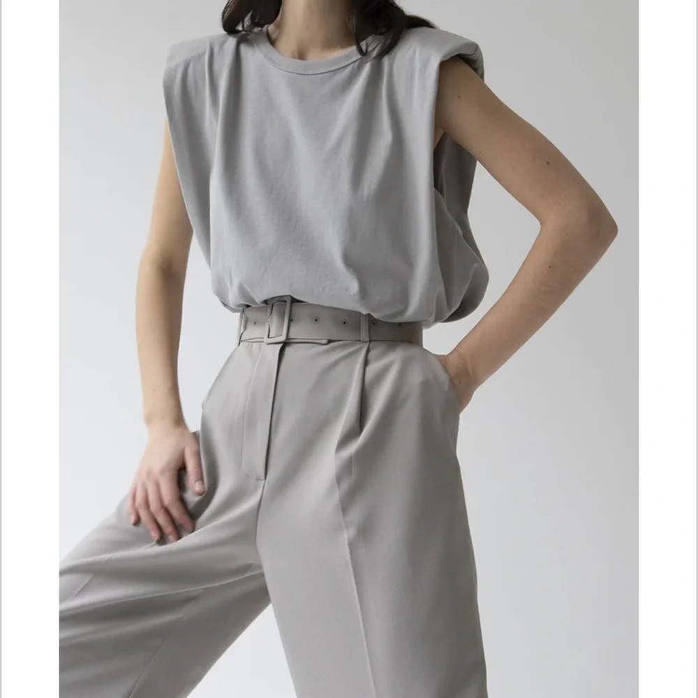 Frankie Shop Eva padded muscle shoulder tee - Picture 1 of 4